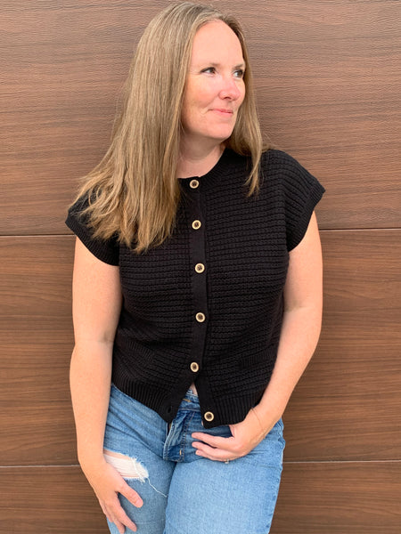 Saffron Button Down Cardigan Vest