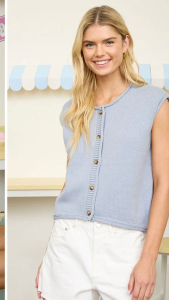 Periwinkle Short Sleeve Cardigan