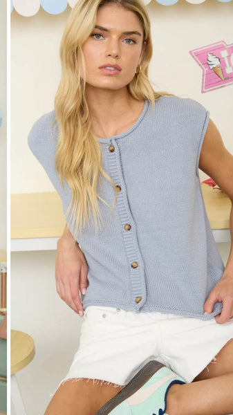 Periwinkle Short Sleeve Cardigan